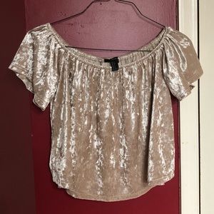 💝Off the shoulder Velvet short sleeve top💝